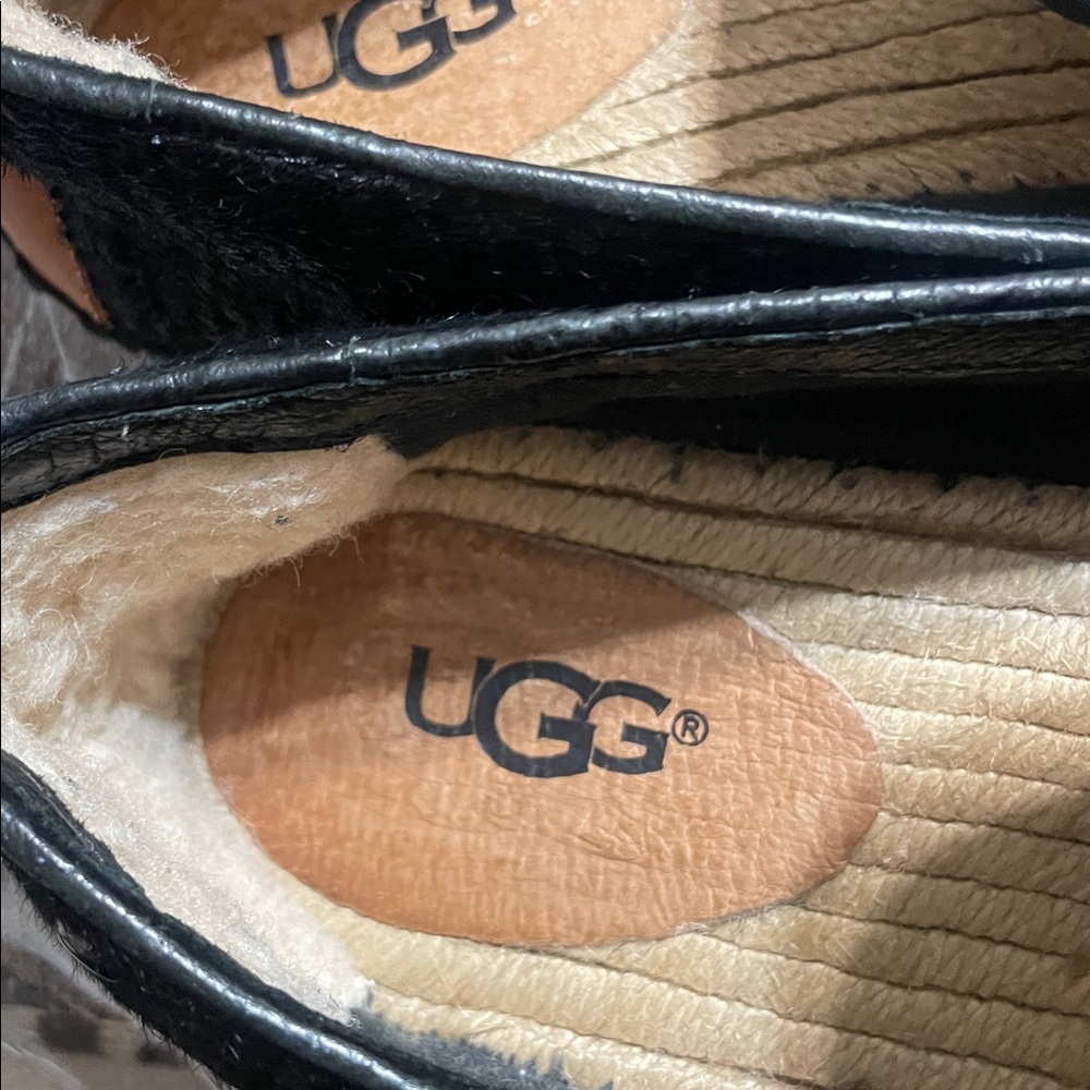 Ugg black sandrinne calf hair scales loafer size 9 - Picture 6 of 7